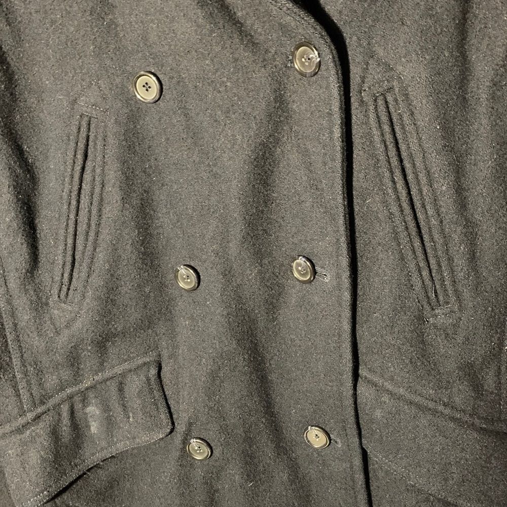 J. Crew Peacoat Insulated Navy Blue Dbl Breasted Wool & Rayon Size Petite Small - Picture 2 of 10